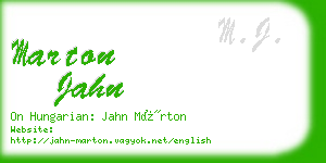 marton jahn business card